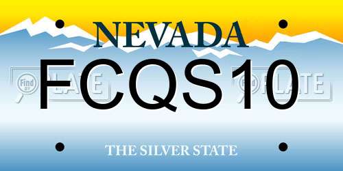 FCQS10 Nevada License Plate