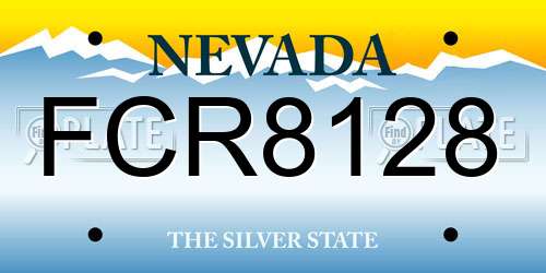 FCR8128 Nevada License Plate