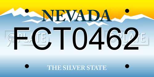 FCT0462 Nevada License Plate
