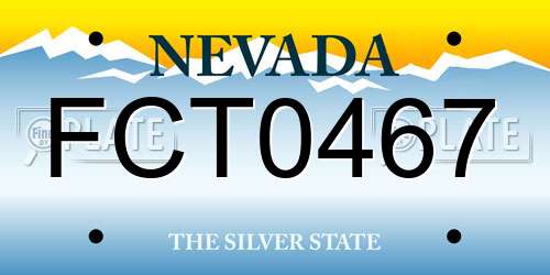 FCT0467 Nevada License Plate