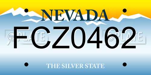FCZ0462 Nevada License Plate