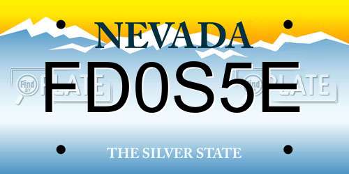 FD0S5E Nevada License Plate