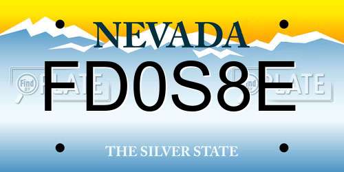 FD0S8E Nevada License Plate