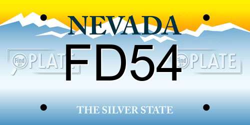 FD54 Nevada License Plate