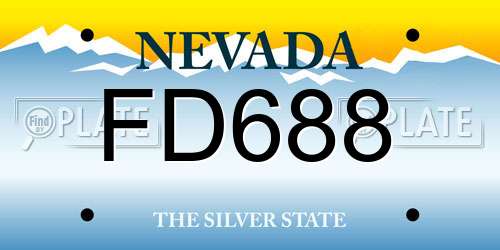FD688 Nevada License Plate