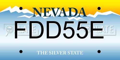 FDD55E Nevada License Plate