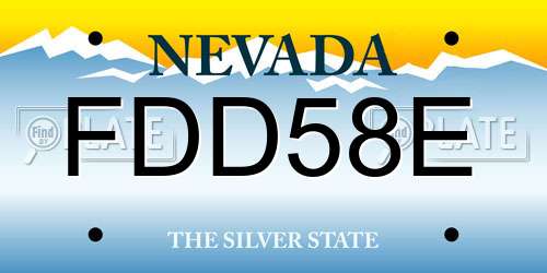 FDD58E Nevada License Plate