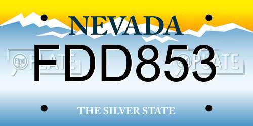 FDD853 Nevada License Plate