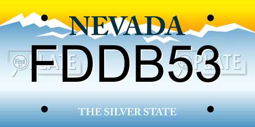 FDDB53 Nevada License Plate