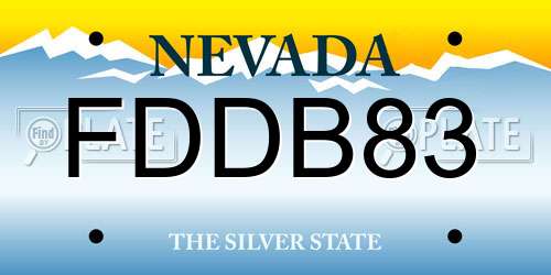 FDDB83 Nevada License Plate