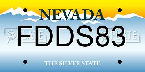 FDDS83 Nevada License Plate