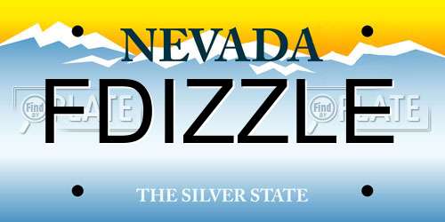 FDIZZLE Nevada License Plate