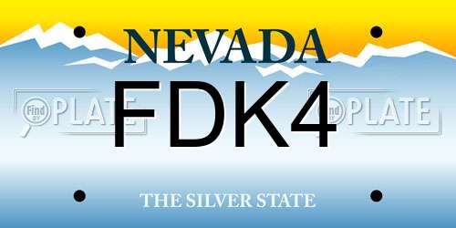 FDK4 Nevada License Plate