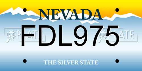 FDL975 Nevada License Plate