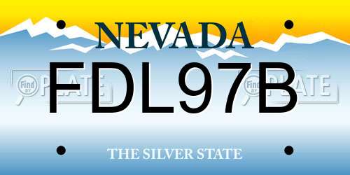 FDL97B Nevada License Plate