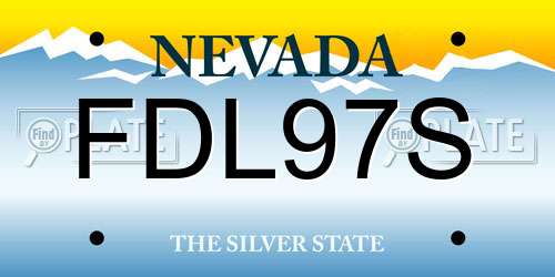 FDL97S Nevada License Plate