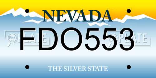FDO553 Nevada License Plate