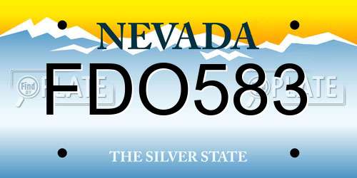 FDO583 Nevada License Plate