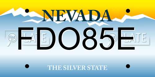 FDO85E Nevada License Plate