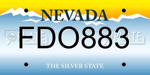 FDO883 Nevada License Plate