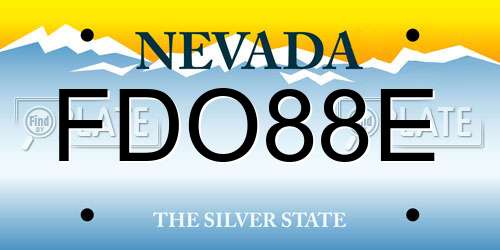FDO88E Nevada License Plate