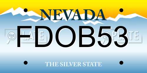 FDOB53 Nevada License Plate