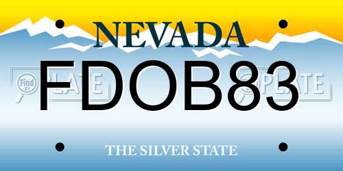 FDOB83 Nevada License Plate