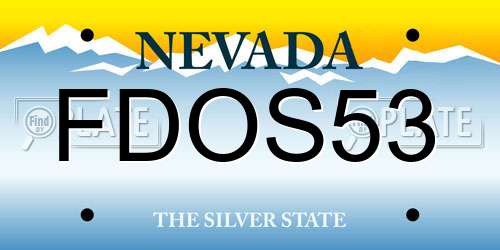 FDOS53 Nevada License Plate