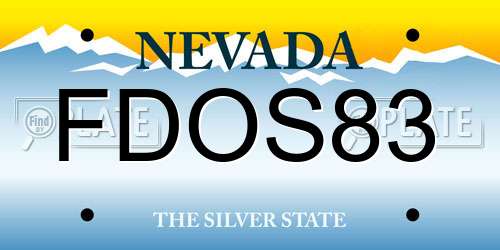 FDOS83 Nevada License Plate