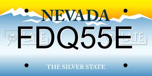 FDQ55E Nevada License Plate