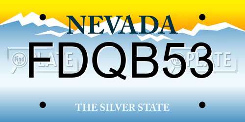 FDQB53 Nevada License Plate