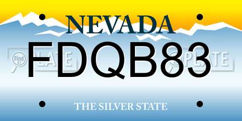 FDQB83 Nevada License Plate