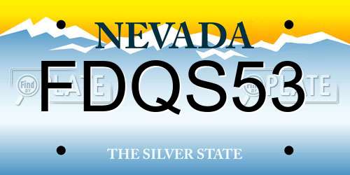 FDQS53 Nevada License Plate