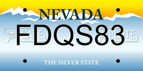 FDQS83 Nevada License Plate