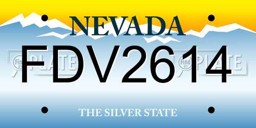 FDV2614 Nevada License Plate