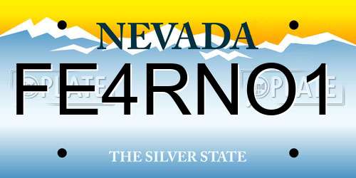 FE4RNO1 Nevada License Plate