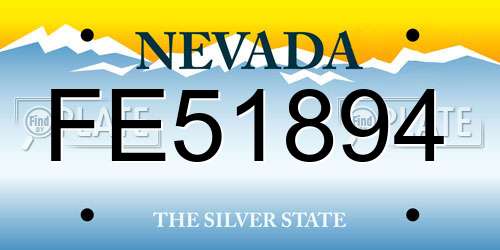 FE51894 Nevada License Plate