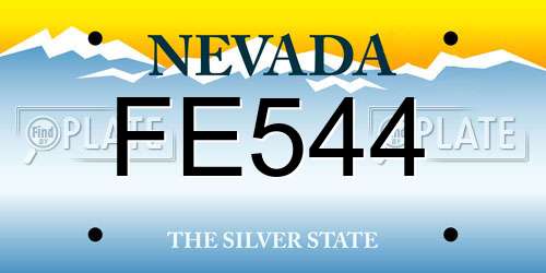 FE544 Nevada License Plate