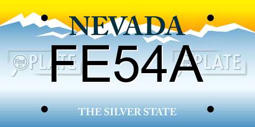 FE54A Nevada License Plate