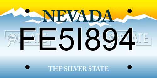 FE5I894 Nevada License Plate