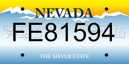 FE81594 Nevada License Plate