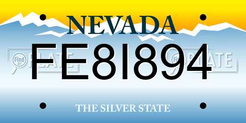 FE8I894 Nevada License Plate
