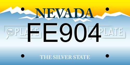 FE904 Nevada License Plate