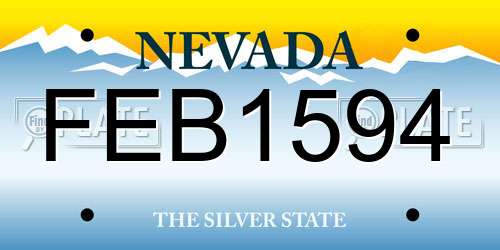 FEB1594 Nevada License Plate
