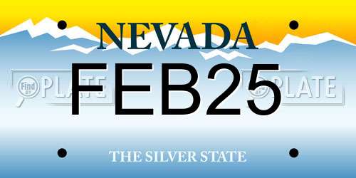 FEB25 Nevada License Plate