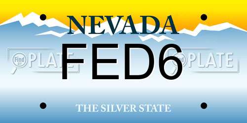FED6 Nevada License Plate