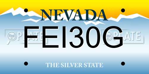 FEI30G Nevada License Plate