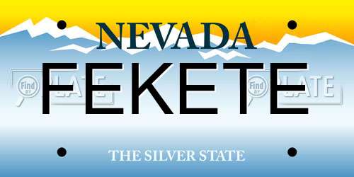 FEKETE Nevada License Plate
