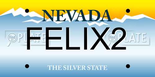 FELIX2 Nevada License Plate