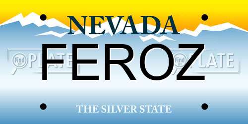 FEROZ Nevada License Plate